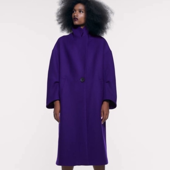 zara purple coat